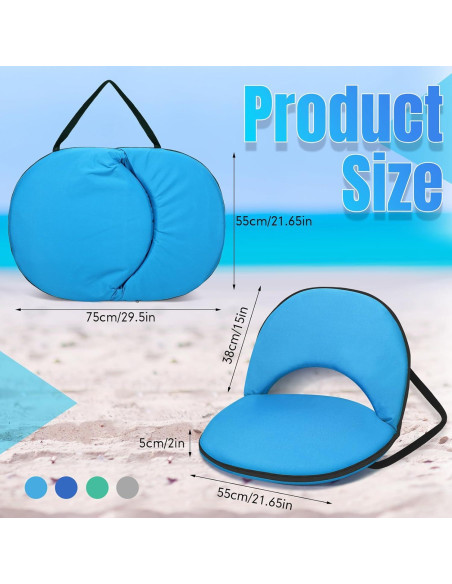 Asientos de Estadio Plegables Maitys 4 Pcs con Respaldo 29.5x21.7cm