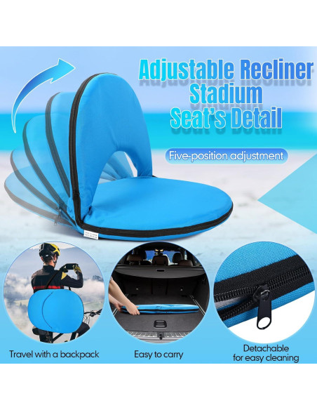 Asientos de Estadio Plegables Maitys 4 Pcs con Respaldo 29.5x21.7cm