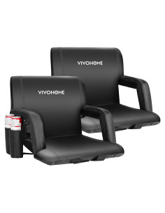Sillas de Estadio Portátiles VIVOHOME - Juego de 2, Reclinables