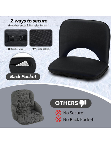 Asientos de Estadio Plegables HEYUEDAJK con Respaldo y Cojín