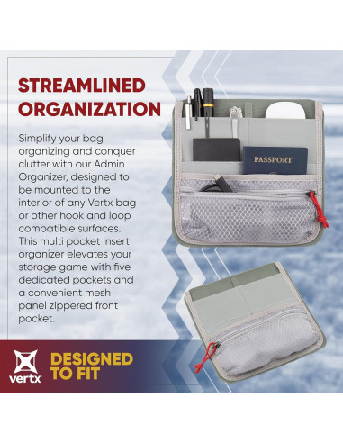 Organizador Administrador Vertx para Mochila - 5 Bolsillos