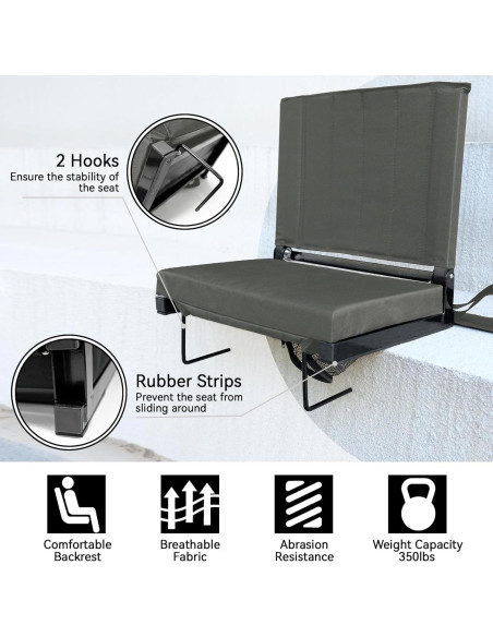 Asiento de Estadio Plegable SamitValt con Respaldo y Portavasos