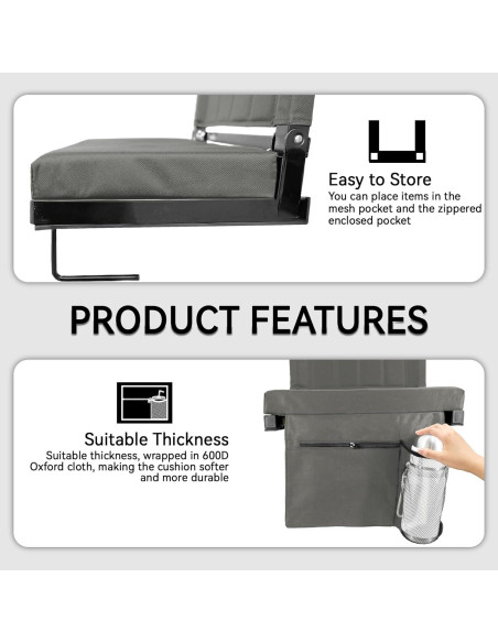 Asiento de Estadio Plegable SamitValt con Respaldo y Portavasos