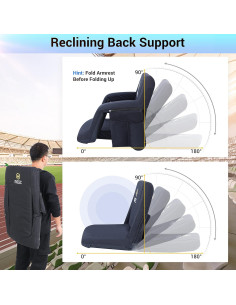 Asiento de Estadio Nice C Plegable 5 Posiciones Reclinables 2