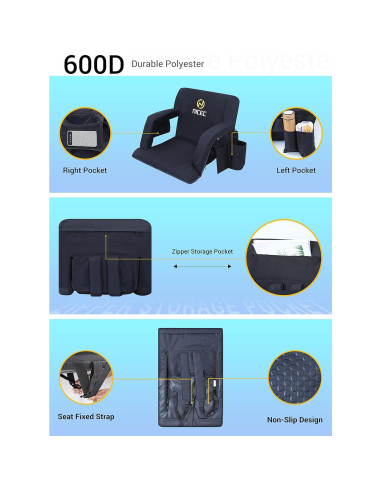 Asiento de Estadio Nice C Plegable 5 Posiciones Reclinables