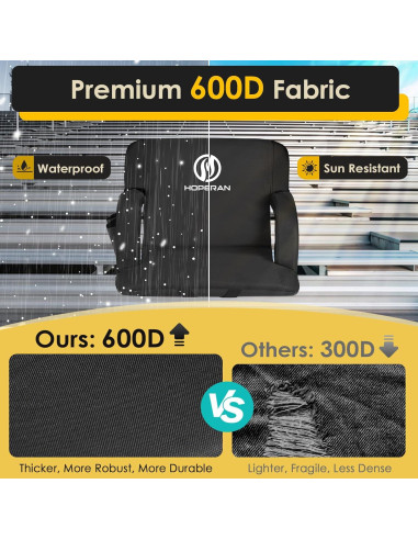 Asiento de Estadio HOPERAN Plegable 23" Negro Impermeable