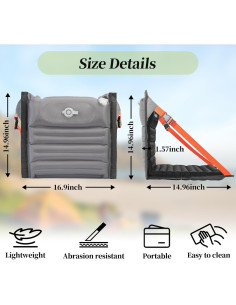 Cojín Inflable YEEKORO para Asiento Plegable con Soporte Espalda 2