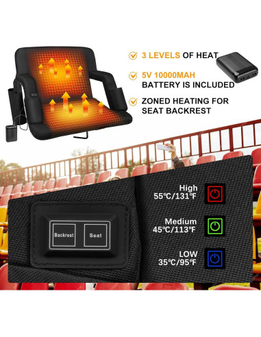 Asientos de Estadio Calentados Moteoza 50.8 cm con Soporte