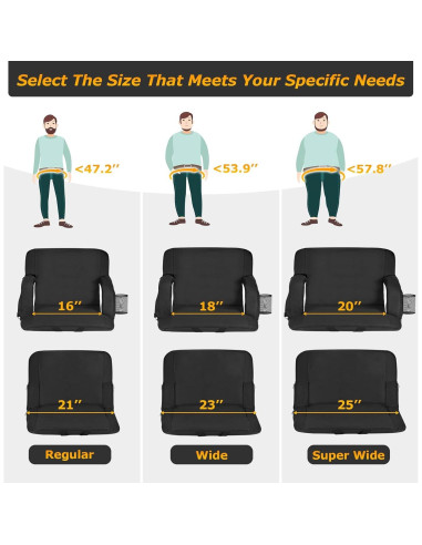 Asiento de Estadio Calentado Seeutek Doble Plegable 53 cm