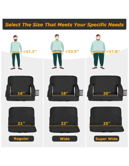 Asiento de Estadio Calentado Seeutek Doble Plegable 53 cm