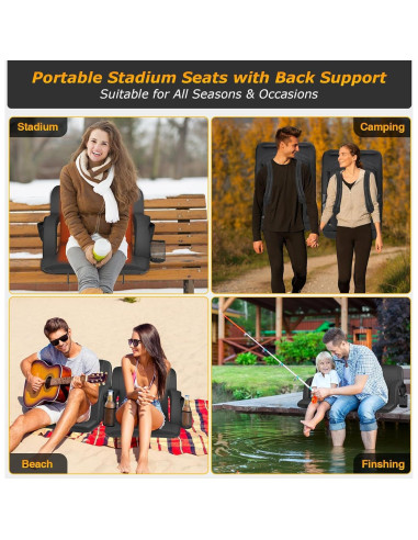 Asiento de Estadio Calentado Seeutek Doble Plegable 53 cm