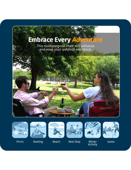 Asiento de Graderío Plegable Alpcour Azul Real - Acolchado y Portátil