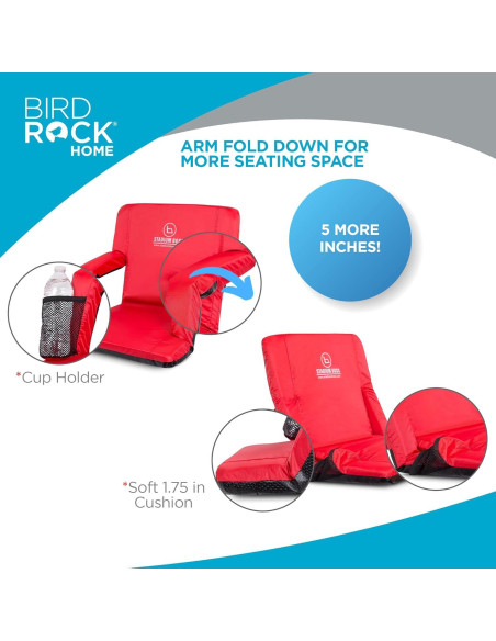 Silla de Estadio Acolchada Stadium Boss Roja - 6 Posiciones Reclinables