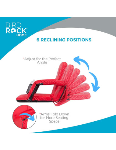 Silla de Estadio Acolchada Stadium Boss Roja - 6 Posiciones Reclinables