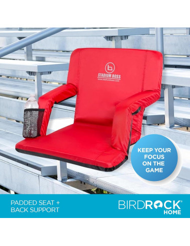 Silla de Estadio Acolchada Stadium Boss Roja - 6 Posiciones Reclinables