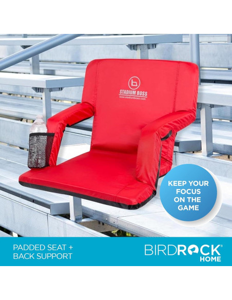 Silla de Estadio Acolchada Stadium Boss Roja - 6 Posiciones Reclinables