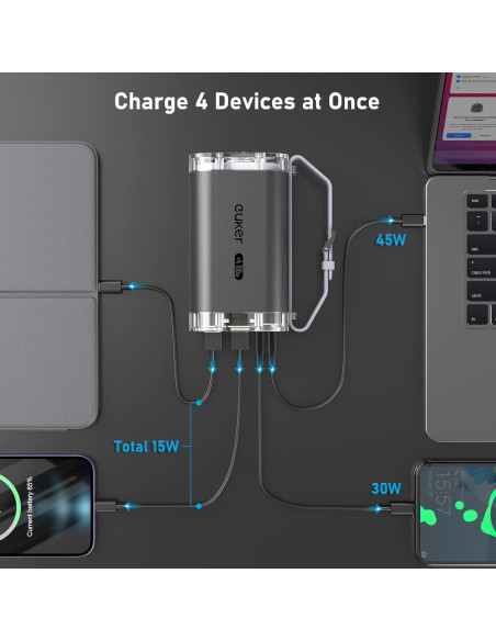 Banco de Energía 40000mAh Euker 100W Cargador Portátil IP67
