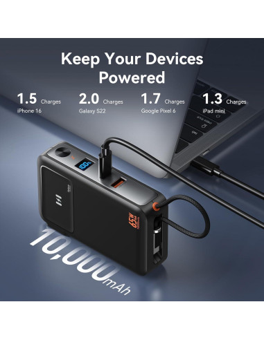 Banco de Energía 10,000mAh C-Smartlink con Enchufe AC 65W