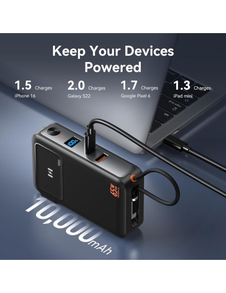 Banco de Energía 10,000mAh C-Smartlink con Enchufe AC 65W