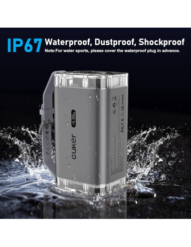 Banco de Energía 40000mAh Euker 100W Cargador Portátil IP67