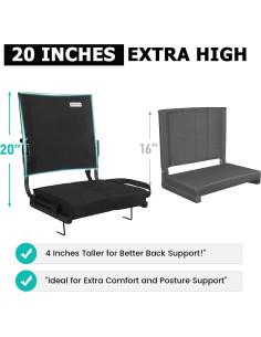 Silla de Estadio Plegable Behairity con Respaldo Alto y Acolchado 2