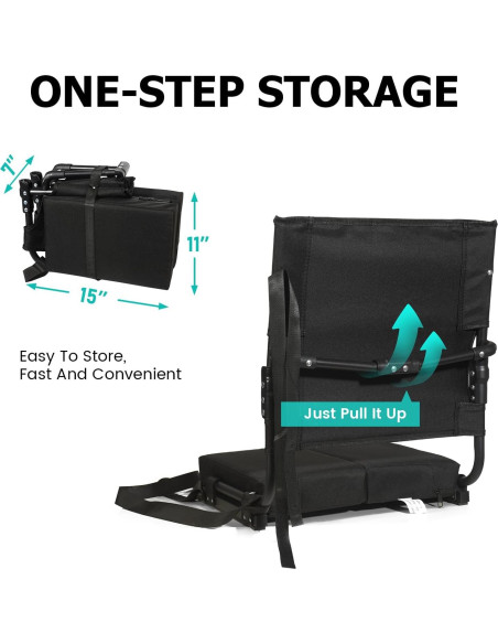 Silla de Estadio Plegable Behairity con Respaldo Alto y Acolchado
