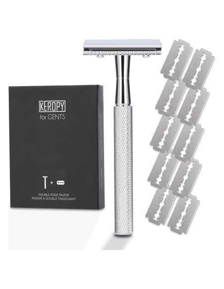 Maquinilla de Afeitar Doble Filo Keropy TR84-MS con 10 Cuchillas