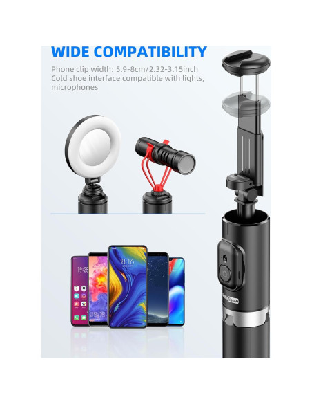 Bastón de Selfie y Trípode SelfieShow 183 cm Aluminio Control Remoto