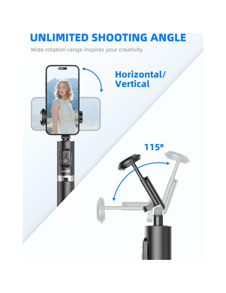 Bastón de Selfie y Trípode SelfieShow 183 cm Aluminio Control Remoto