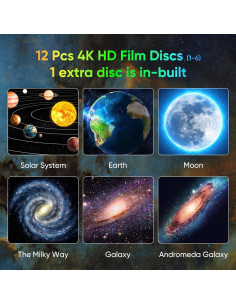Proyector de Estrellas Galaxy FlyEagle HD 360 con 13 Discos 2