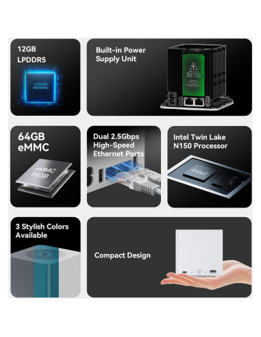 Mini PC Beelink ME N150, 12GB RAM, 2TB SSD, 4K