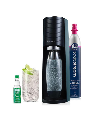 SodaStream Terra - Máquina de Agua Espumosa Negra - Kit Inicio
