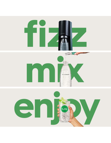 SodaStream Terra - Máquina de Agua Espumosa Negra - Kit Inicio