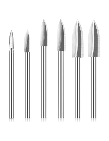 Juego de 6 Puntas de Tallado en Madera FFyeiiy 3mm HSS