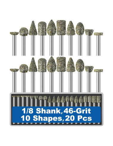 20 Puntas de Amolado de Diamante Sworker 46-grano 3mm