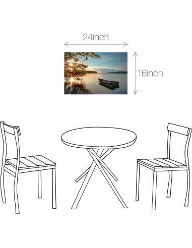 Pintura en Lienzo Lago al Atardecer 61x41 cm Decoración