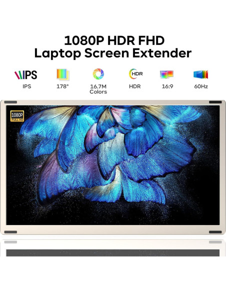 Extensor de Pantalla Triple Redalf 15.6" 1080P FHD para Laptop