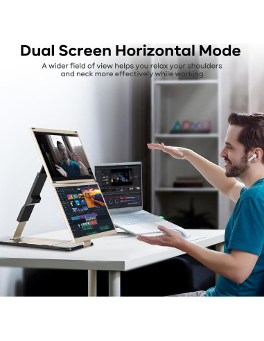 Extensor de Pantalla Triple Redalf 15.6" 1080P FHD para Laptop