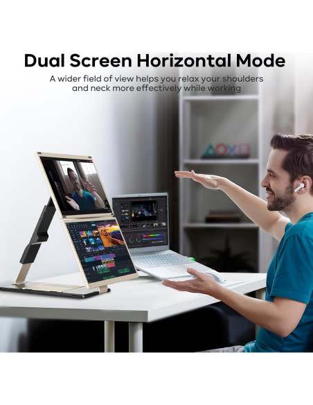 Extensor de Pantalla Triple Redalf 15.6" 1080P FHD para Laptop