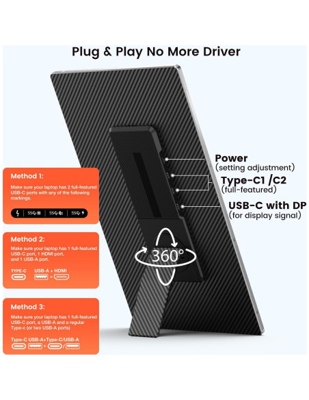 Extensor de Pantalla para Laptop 15.6" VargaoliDeal FHD 1080P