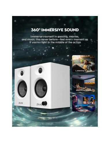 Altavoces de Computadora OHAYO C6 60W Bluetooth 5.3 Estéreo 2.0