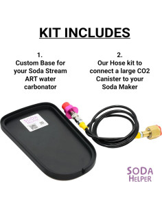 Kit Manguera y Base Adaptador CO2 para SodaStream ART 2