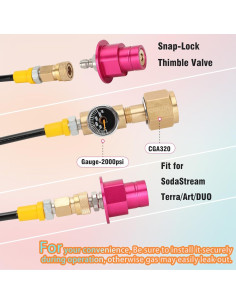 Adaptador de Conector Rápido CO2 Hosile con Manómetro y Válvula 2