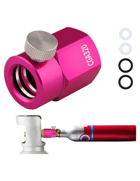 Adaptador de Recarga CO2 GURUDAR Rosa para Máquinas de Soda