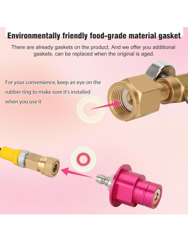 Adaptador de Conector Rápido CO2 Hosile con Manómetro y Válvula