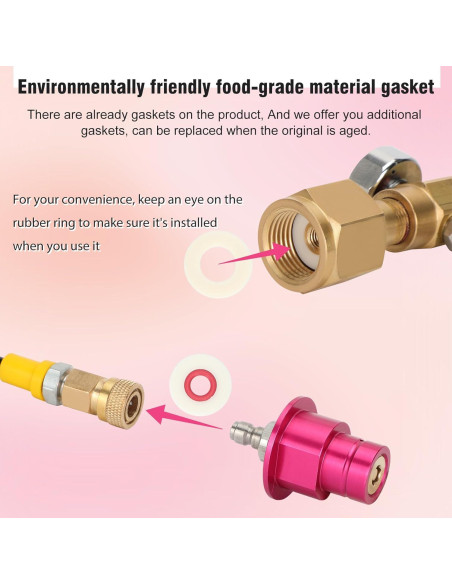 Adaptador de Conector Rápido CO2 Hosile con Manómetro y Válvula