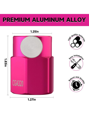 Adaptador de Recarga CO2 GURUDAR Rosa para Máquinas de Soda