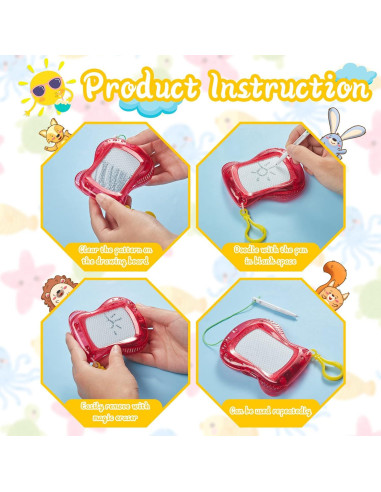 24 Mini Tableros de Dibujo Magnéticos Outus 8.25x10.16cm