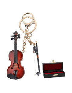 Llavero de Violín Miniatura de Madera con Estuche 8cm