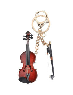 Llavero de Violín Miniatura de Madera con Estuche 8cm 2